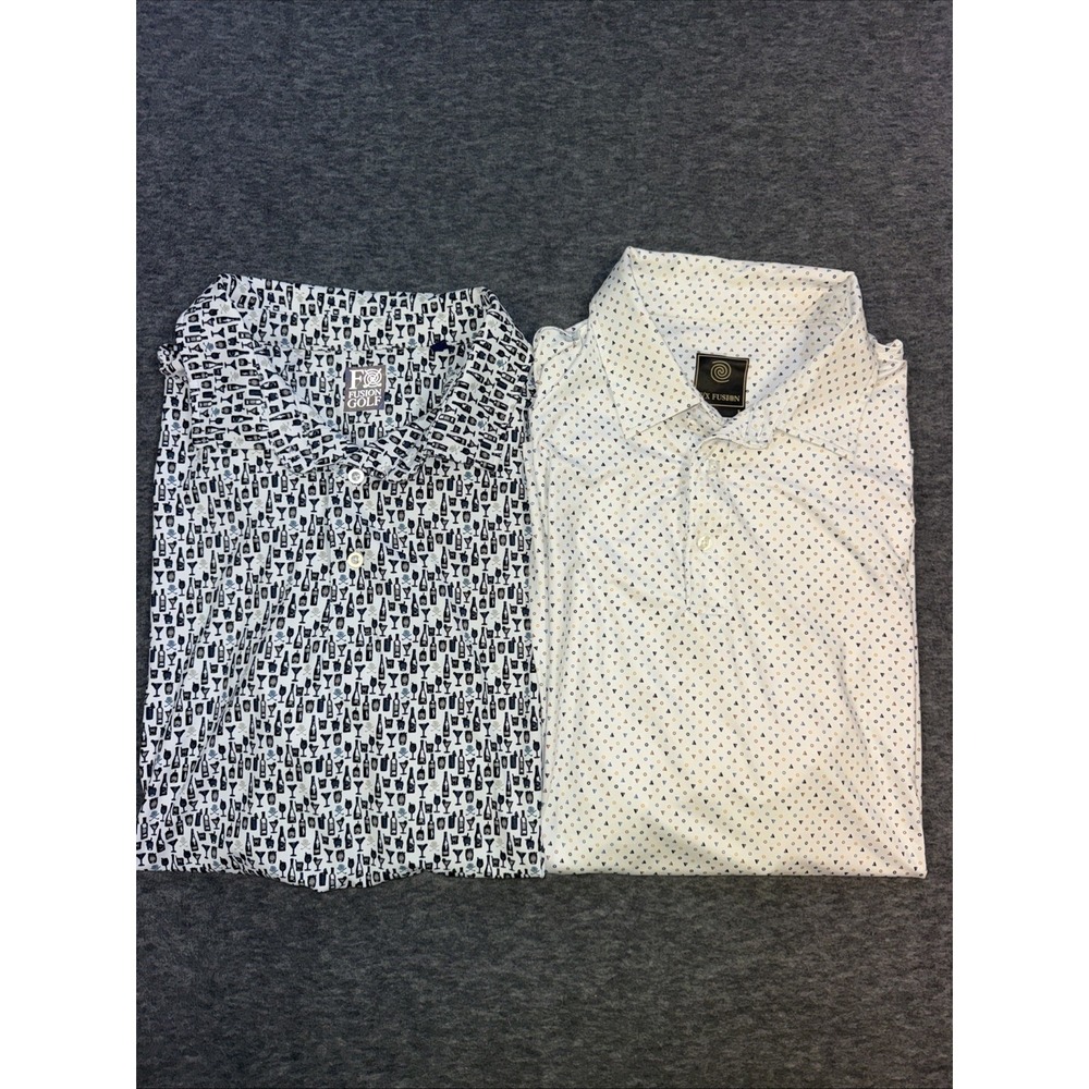 FX Fusion Golf Polos Graphic Print Mens Size Large - 2 Pack